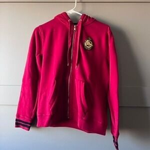 Ralph Lauren Jeans Co. Womens‎ Zip Up Hoodie Jacket Red Crest Medium Y2K VTG